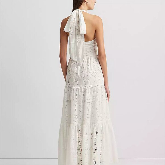 Ralph Lauren Cotton Eyelet Halter Dress; NWT; Size 8 - Picture 2 of 6
